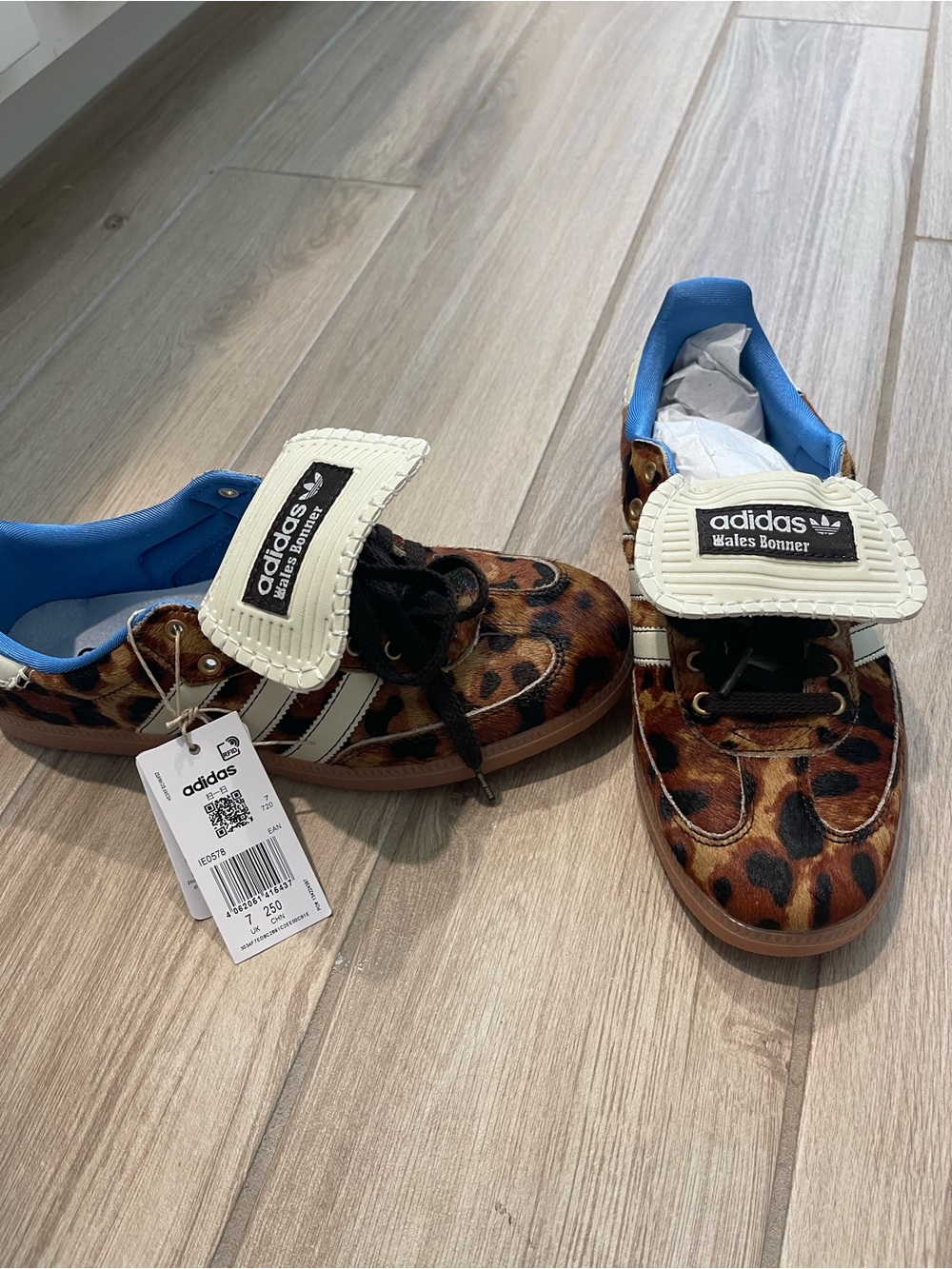 New In Box Adidas X Wales Bonner Pony Hair Leopard Samba Sneakers Sz 7.5 Rare - Picture 9 of 16